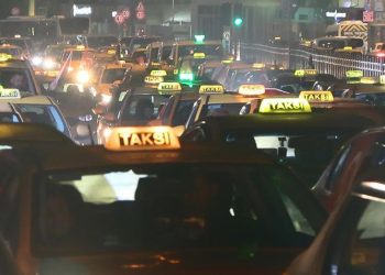 Şişli’de taksicilerden Filistin’e destek konvoyu